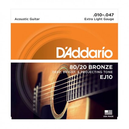 قیمت خرید فروش سیم گیتار آکوستیک 10-47 Daddario EJ10 Bronze
